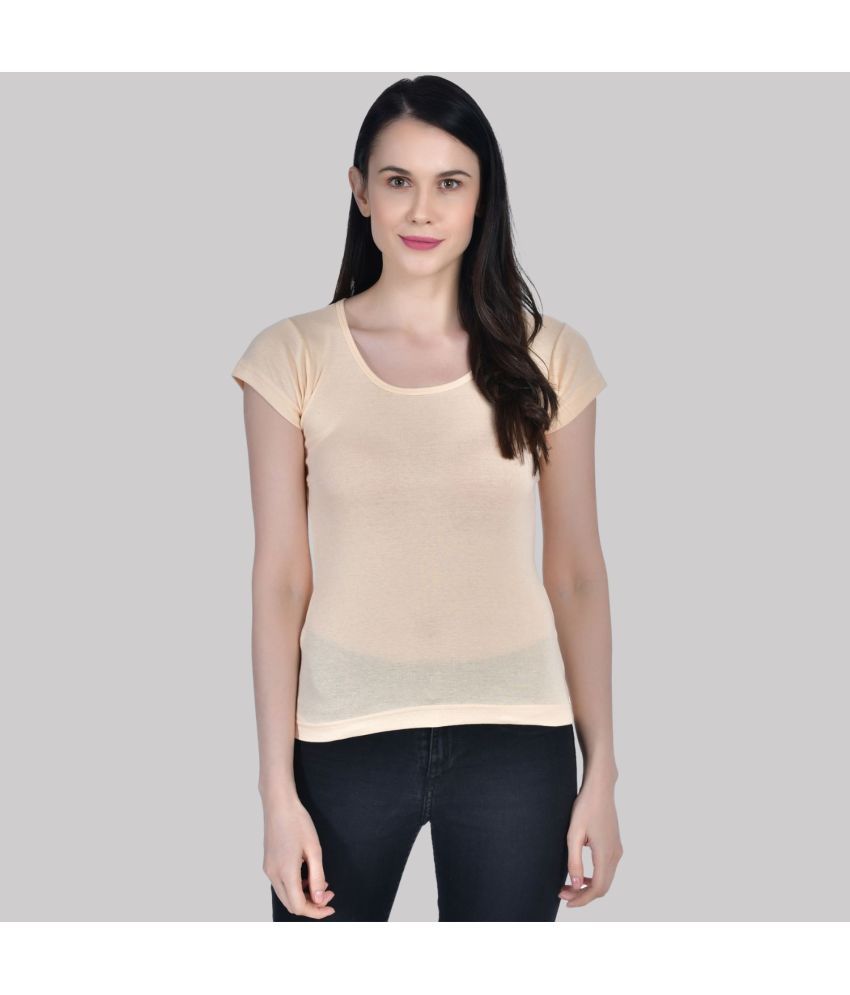     			AIMLY Cap Sleeve Cotton Camisoles - Beige Single