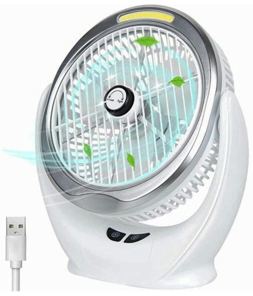     			GEEO Wind Powered Cooling USB Rechargeable and Light Desktop Fan
