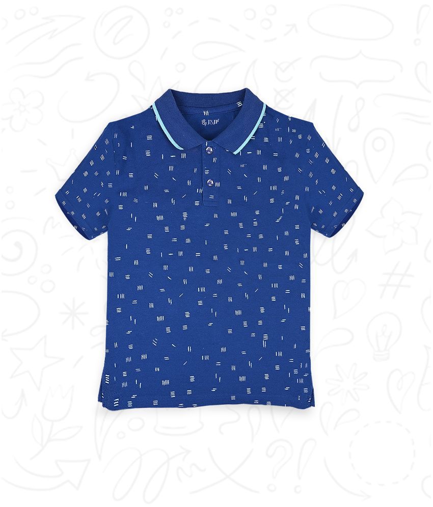     			J&JP Navy Cotton Blend Boy's Polo T-Shirt ( Pack of 1 )