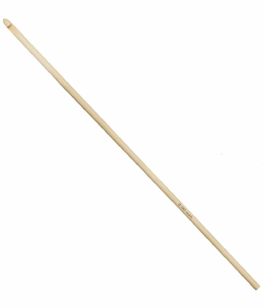     			Jyoti Crochet Hook Bamboo for Wool Work, Hand Knitted Sewing DIY Craft Weaving Needle, Ideal for Sweaters, Purses, Scarves, Sling Bag, Hats, and Booties, 15875 (6"/15cm of Size 14 / 2mm) - 10 Pieces