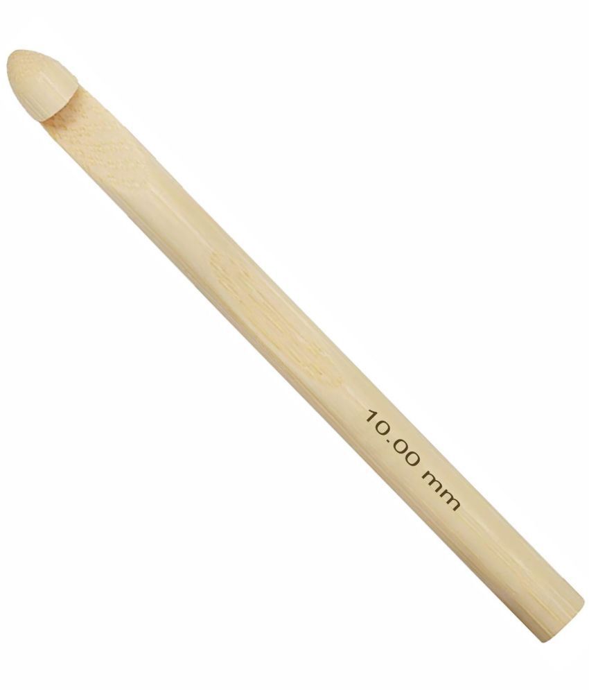     			Jyoti Crochet Hook Bamboo for Wool Work, Hand Knitted Sewing DIY Craft Weaving Needle, Ideal for Sweaters, Purses, Scarves, Sling Bag, and Booties, 15891 (6"/15cm of Size 000 / 10mm) - 10 Pieces