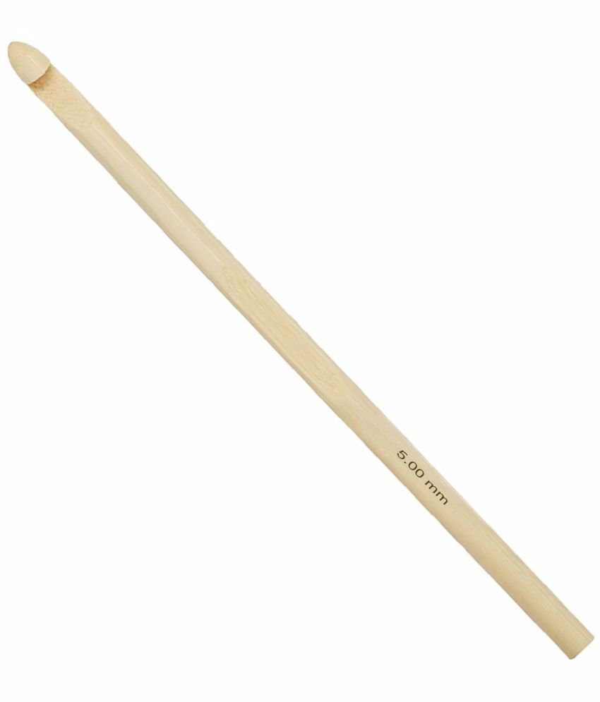     			Jyoti Crochet Hook Bamboo for Wool Work, Hand Knitted Sewing DIY Craft Weaving Needle, Ideal for Sweaters, Purses, Scarves, Sling Bag, Hats, and Booties, 15883 (6"/15cm of Size 6 / 5mm) - 10 Pieces