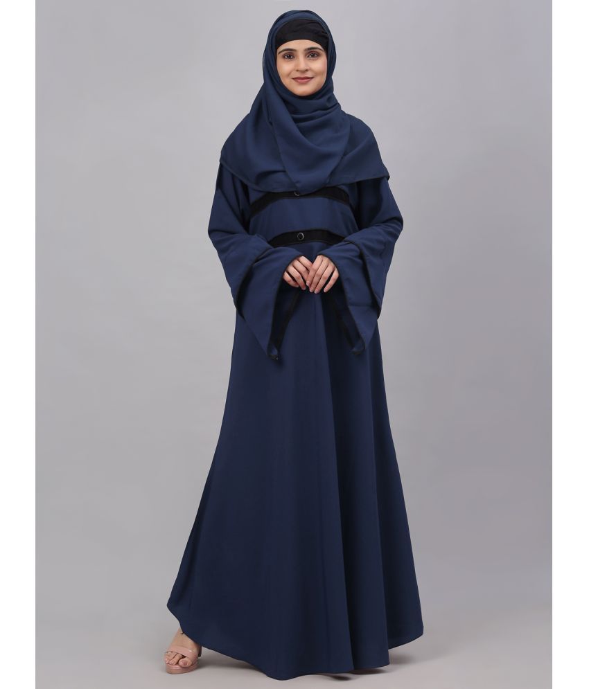     			Klotthe Blue Polyester Unstitched Burqas without Hijab - Single