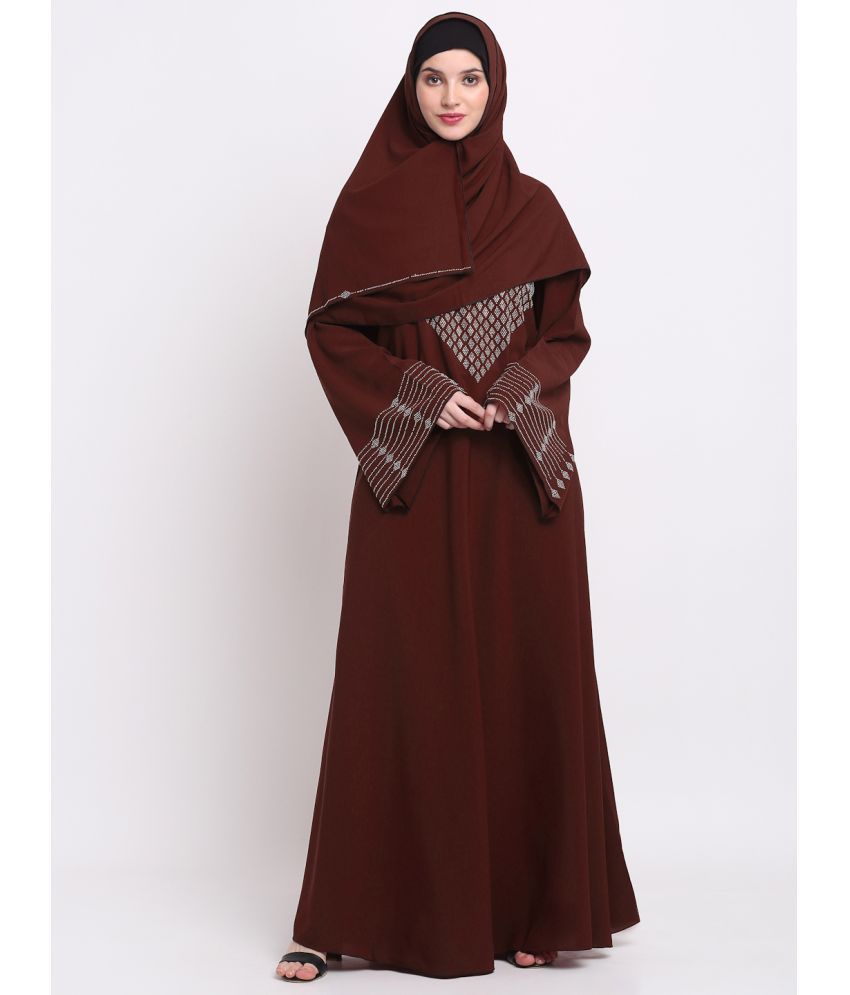     			Klotthe Maroon Polyester Unstitched Burqas without Hijab - Single