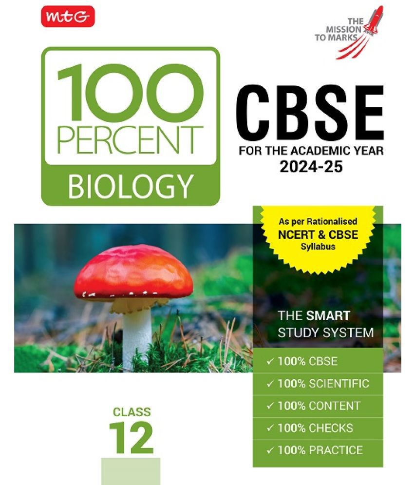     			MTG 100 Percent Biology For Class 12 CBSE Board Exam 2024-25 | Chapter-Wise Self-evaluation Test, Theory, Diagrams & Practical Available All in One Bo