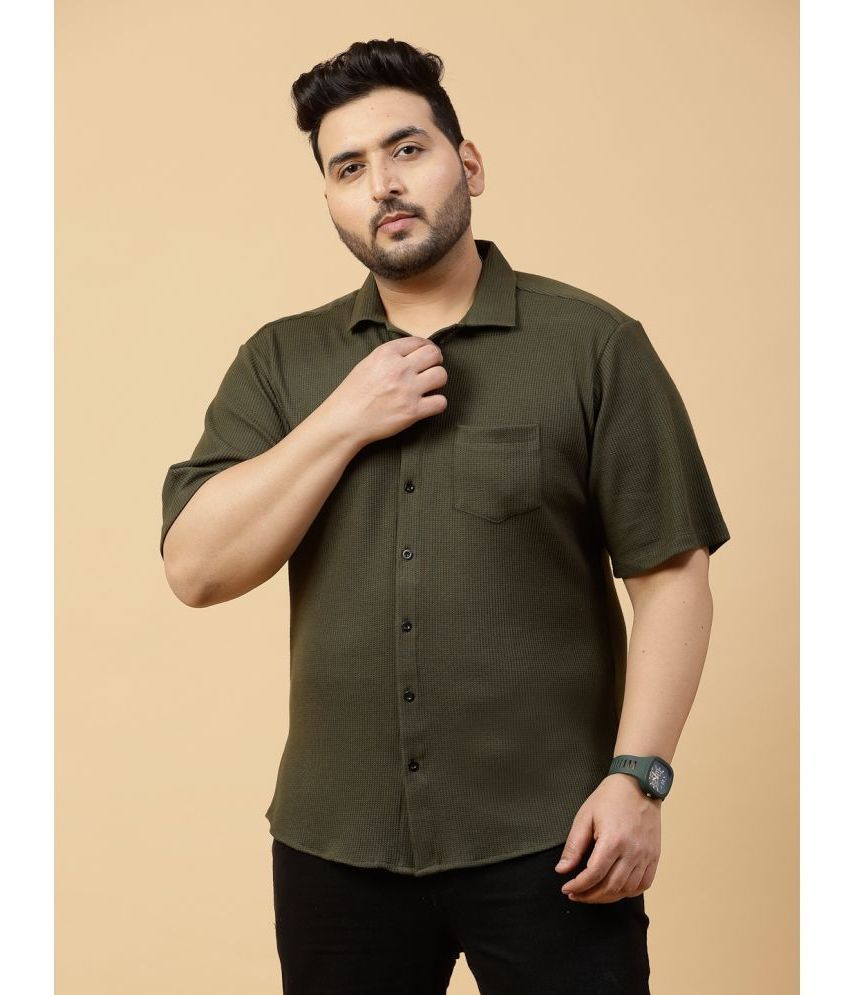     			Rigo Cotton Blend Slim Fit Solids Half Sleeves Men's Casual Shirt - Olive ( Pack of 1 )