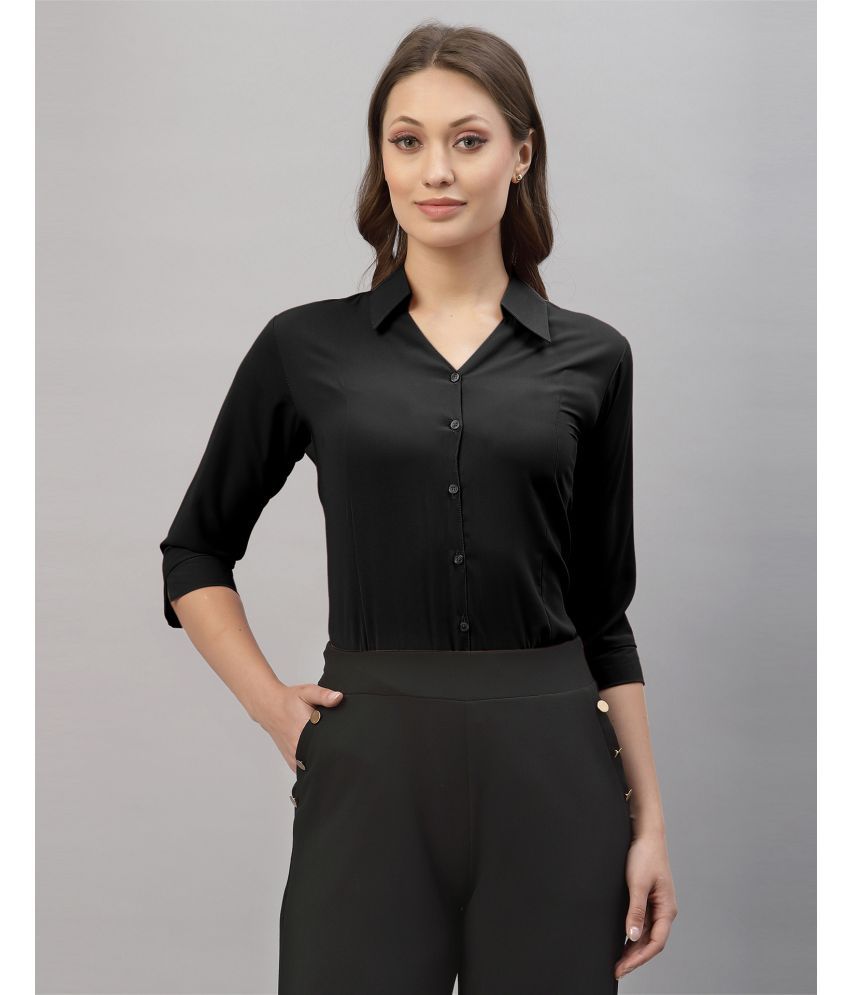     			Selvia Black Viscose Women's Shirt Style Top ( Pack of 1 )