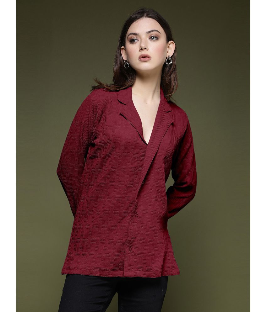     			Selvia Maroon Polyester Women's Shirt Style Top ( Pack of 1 )