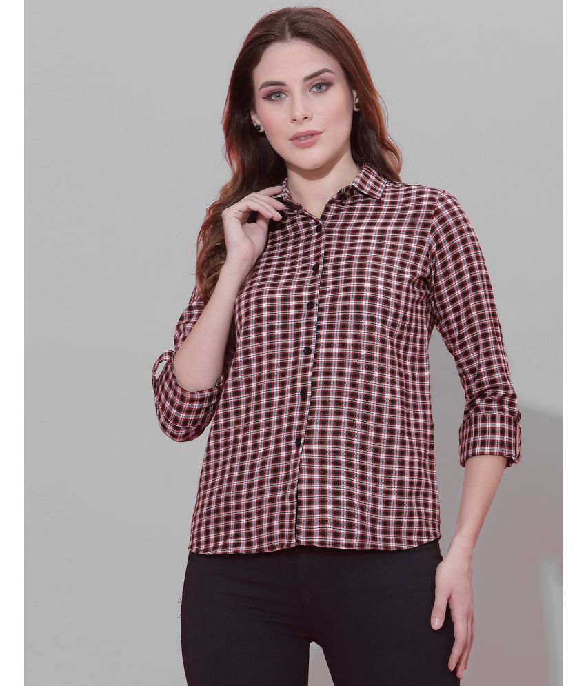     			Selvia Red Cotton Women's Shirt Style Top ( Pack of 1 )