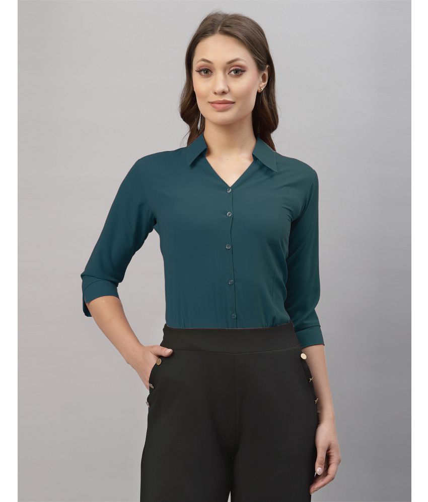    			Selvia Turquoise Viscose Women's Shirt Style Top ( Pack of 1 )
