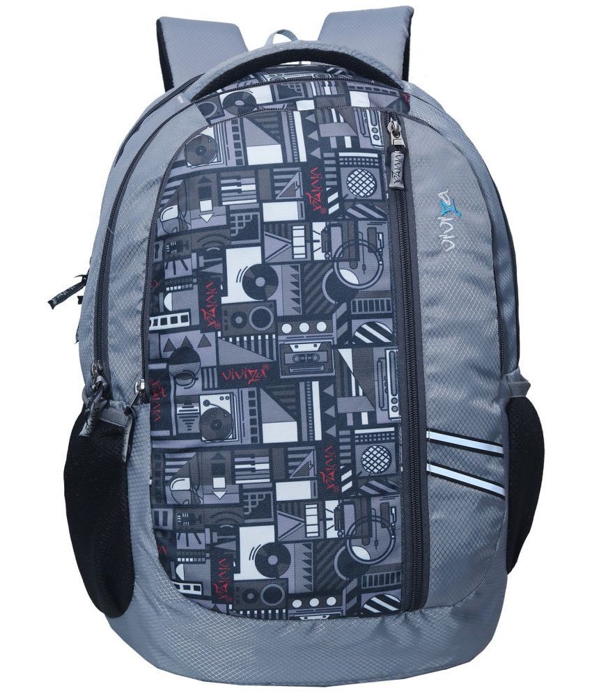     			Viviza Grey Polyester Backpack ( 25 Ltrs )