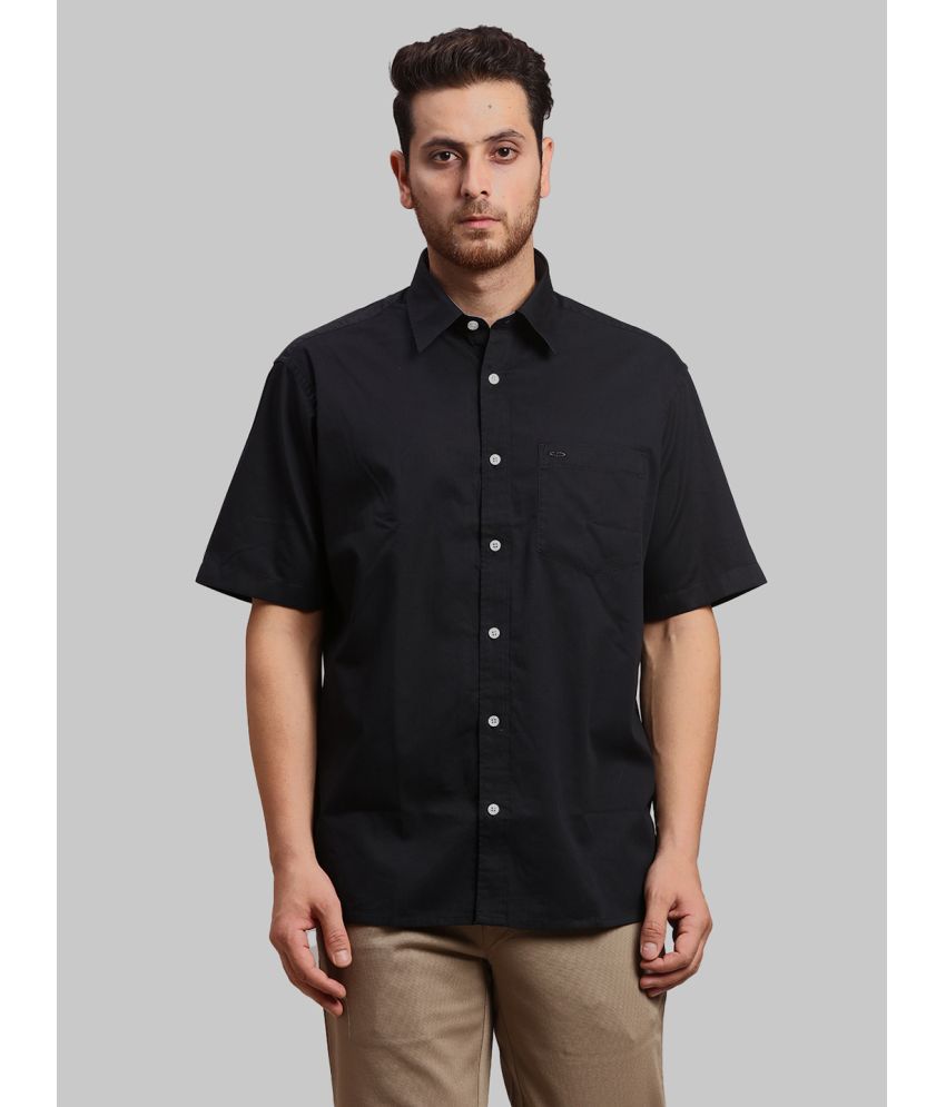     			Colorplus 100% Cotton Regular Fit Solids Half Sleeves Men's Casual Shirt - Black ( Pack of 1 )