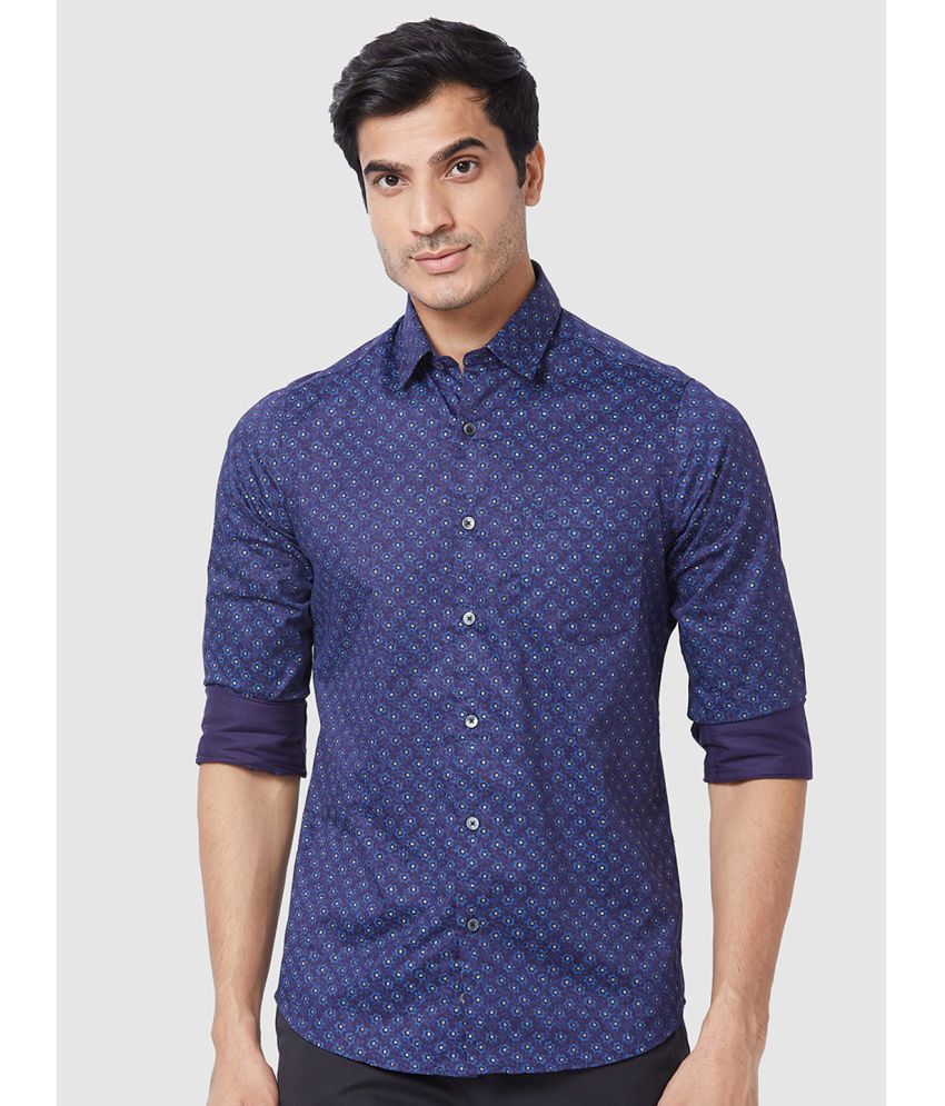     			Colorplus 100% Cotton Regular Fit Printed Full Sleeves Men's Casual Shirt - Blue ( Pack of 1 )