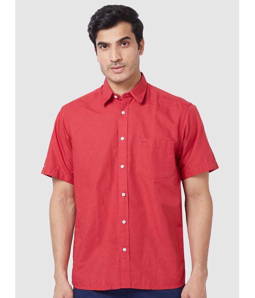     			Colorplus 100% Cotton Regular Fit Solids Half Sleeves Men's Casual Shirt - Red ( Pack of 1 )