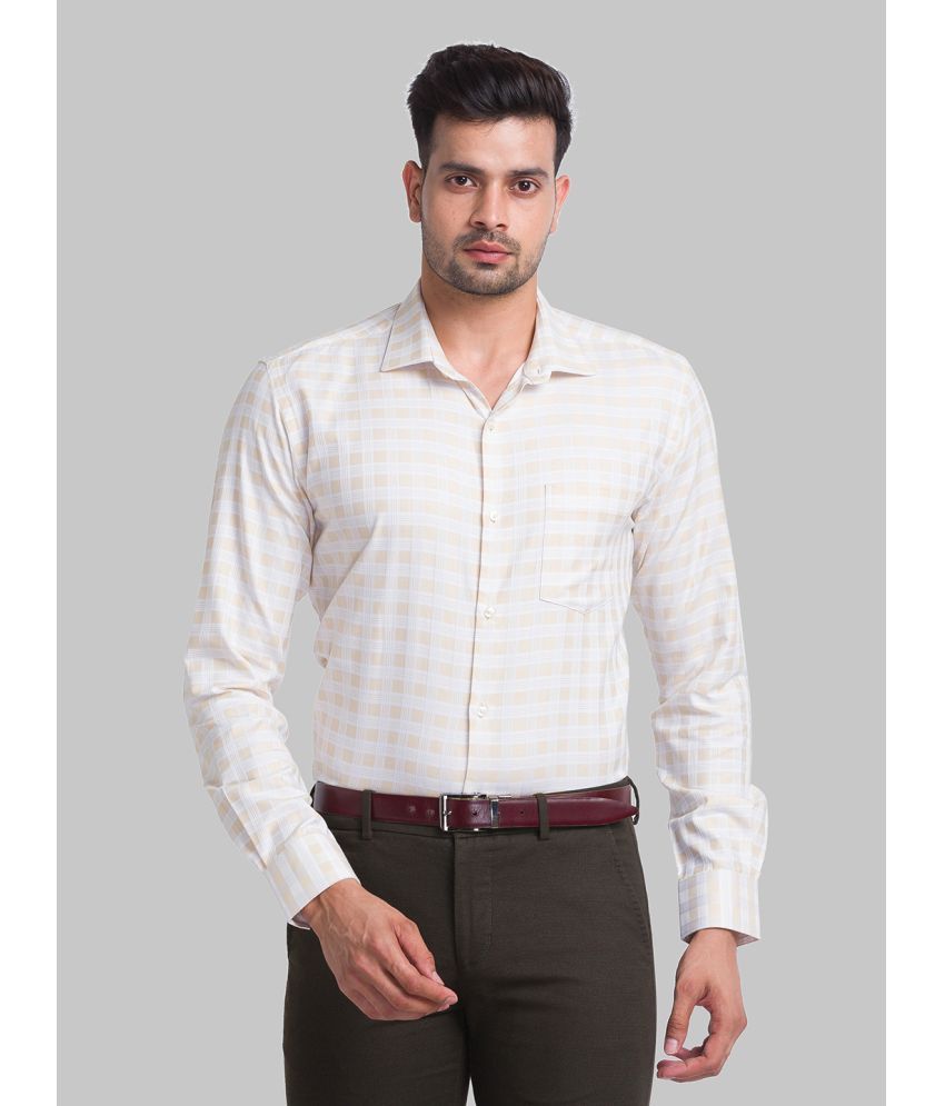     			Park Avenue 100% Cotton Slim Fit Checks Full Sleeves Men's Casual Shirt - Beige ( Pack of 1 )