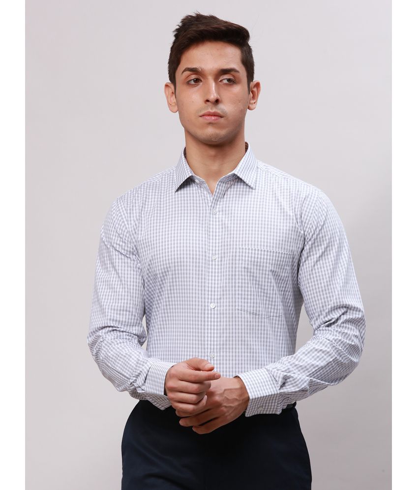     			Park Avenue 100% Cotton Slim Fit Self Design Full Sleeves Men's Casual Shirt - Grey ( Pack of 1 )