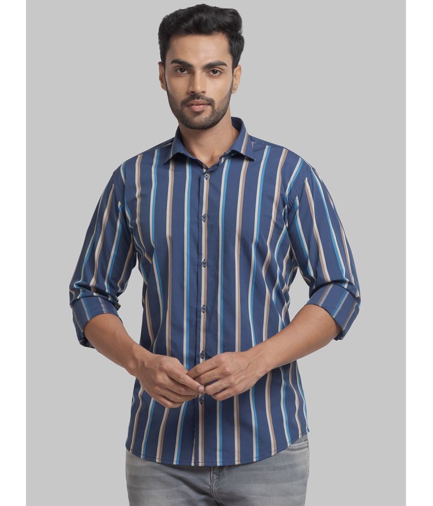     			Park Avenue 100% Cotton Slim Fit Striped Full Sleeves Men's Casual Shirt - Blue ( Pack of 1 )