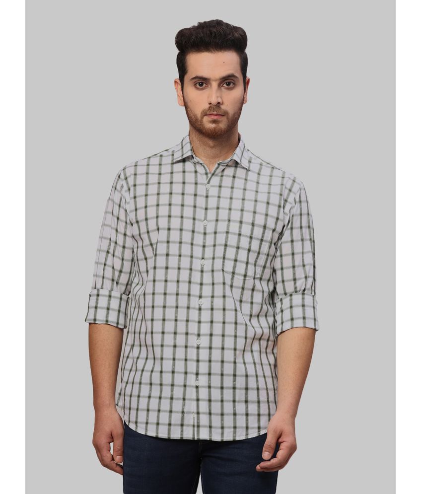     			Park Avenue 100% Cotton Slim Fit Checks Full Sleeves Men's Casual Shirt - Green ( Pack of 1 )
