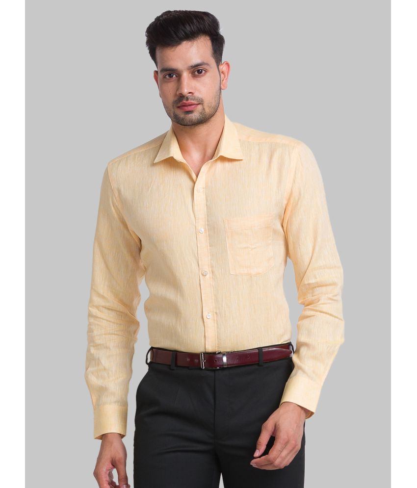     			Park Avenue Linen Slim Fit Full Sleeves Men's Formal Shirt - Yellow ( Pack of 1 )