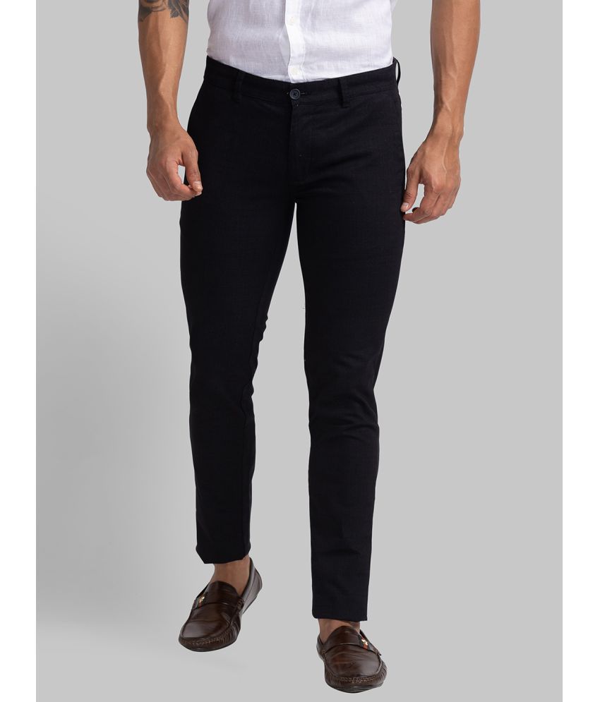     			Parx Slim Flat Men's Chinos - Black ( Pack of 1 )