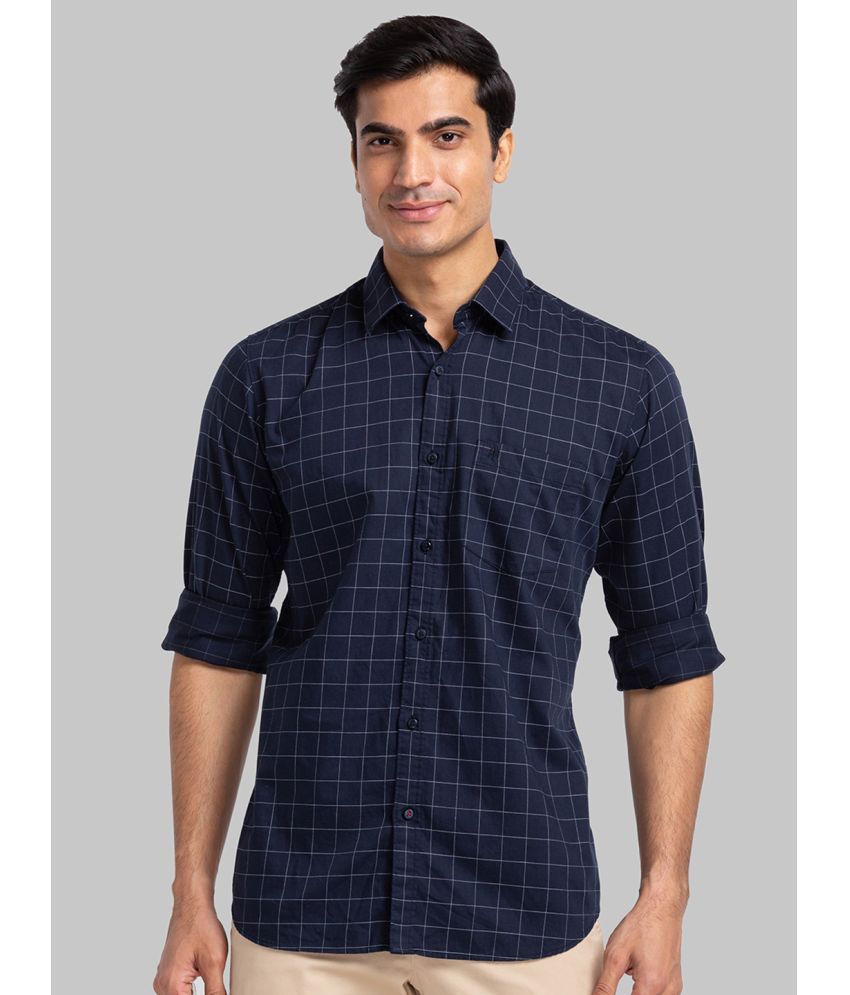     			Raymond 100% Cotton Regular Fit Checks Full Sleeves Men's Casual Shirt - Blue ( Pack of 1 )