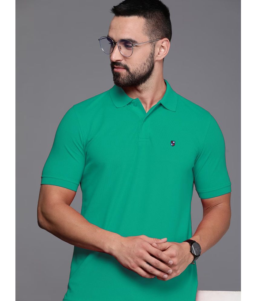     			ADORATE Cotton Blend Regular Fit Solid Half Sleeves Men's Polo T Shirt - Lime Green ( Pack of 1 )