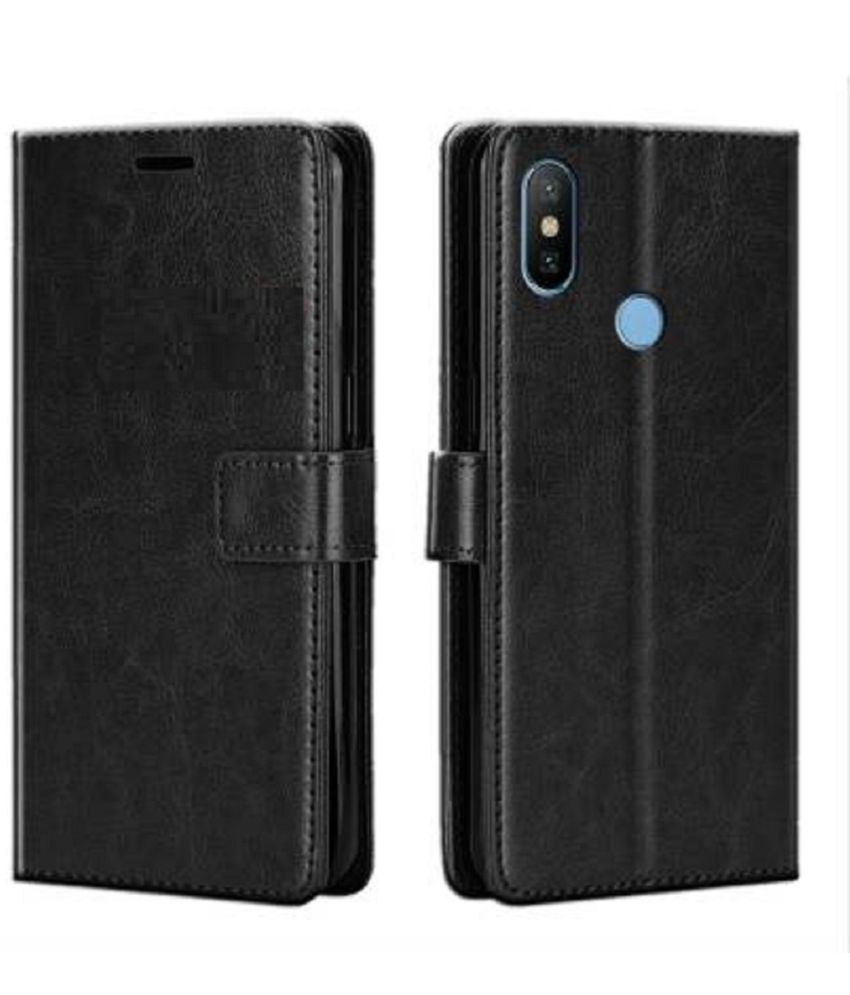     			ClickAway Black Flip Cover Artificial Leather Compatible For Xiaomi Mi A2 ( Pack of 1 )