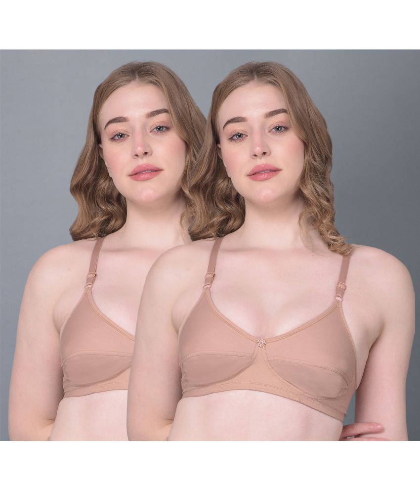     			Dollar Missy Pack of 2 Cotton Women's Everyday Bra ( Beige ) DES-1301-ROB-PO2