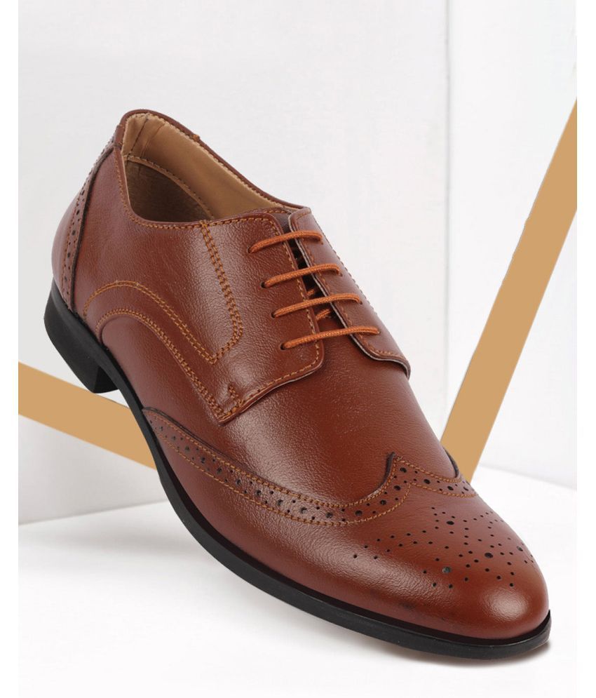     			Fausto Tan Men's Brogue Formal Shoes