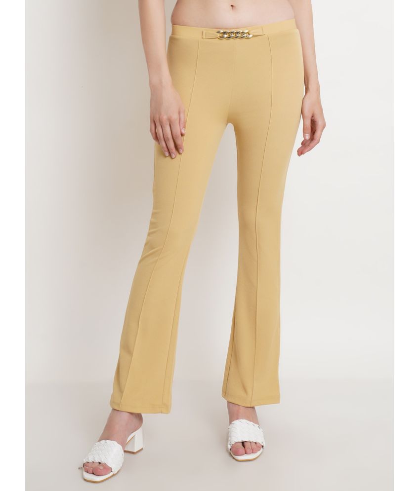     			POPWINGS Gold Polyester Regular Women's Bootcut Pants ( Pack of 1 )