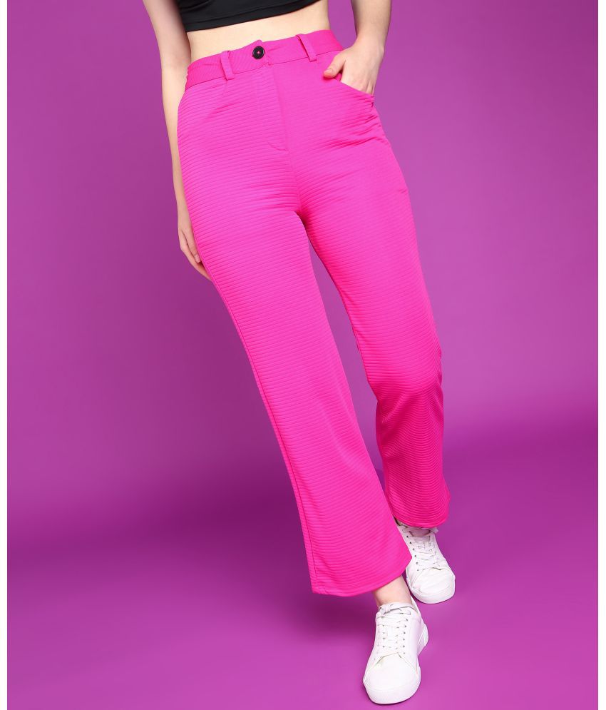     			POPWINGS Pink Polyester Regular Women's Formal Pants ( Pack of 1 )