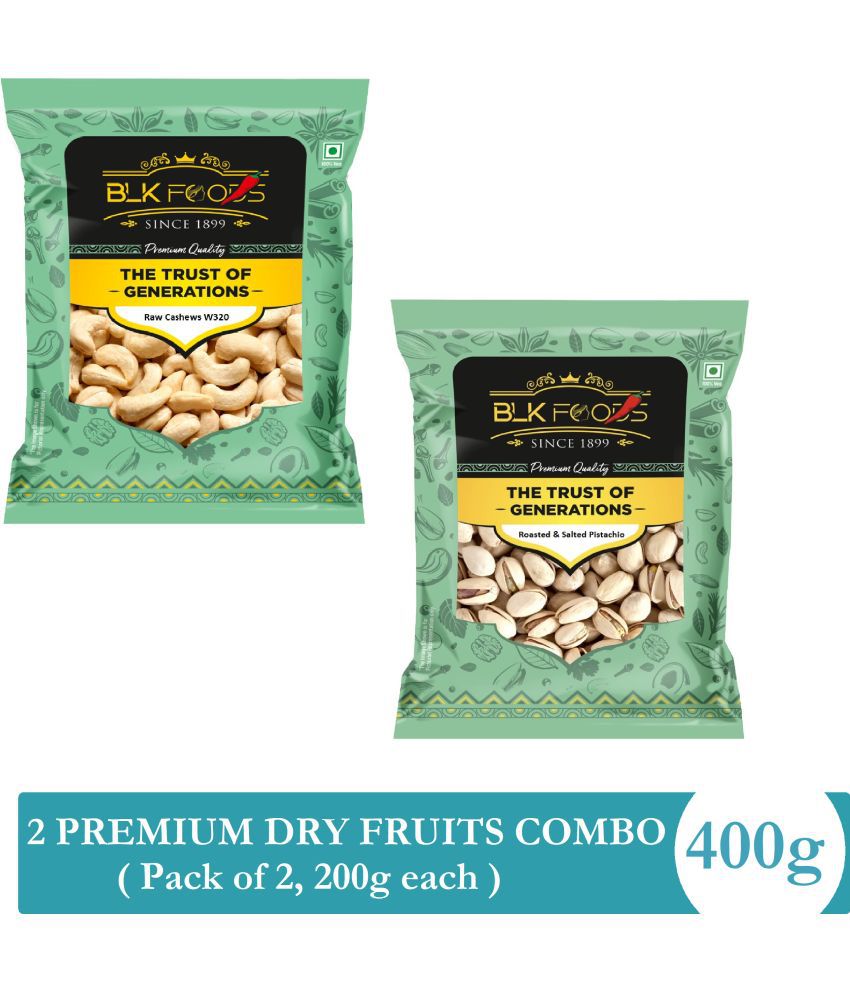    			BLK FOODS Dry fruits combo pack of Pistachios Cashews kaju pista 400g