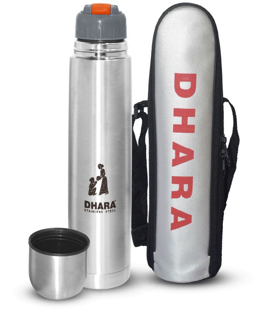     			Dhara Stainless Steel Silver Water Bottle 1000 mL ( Set of 1 )