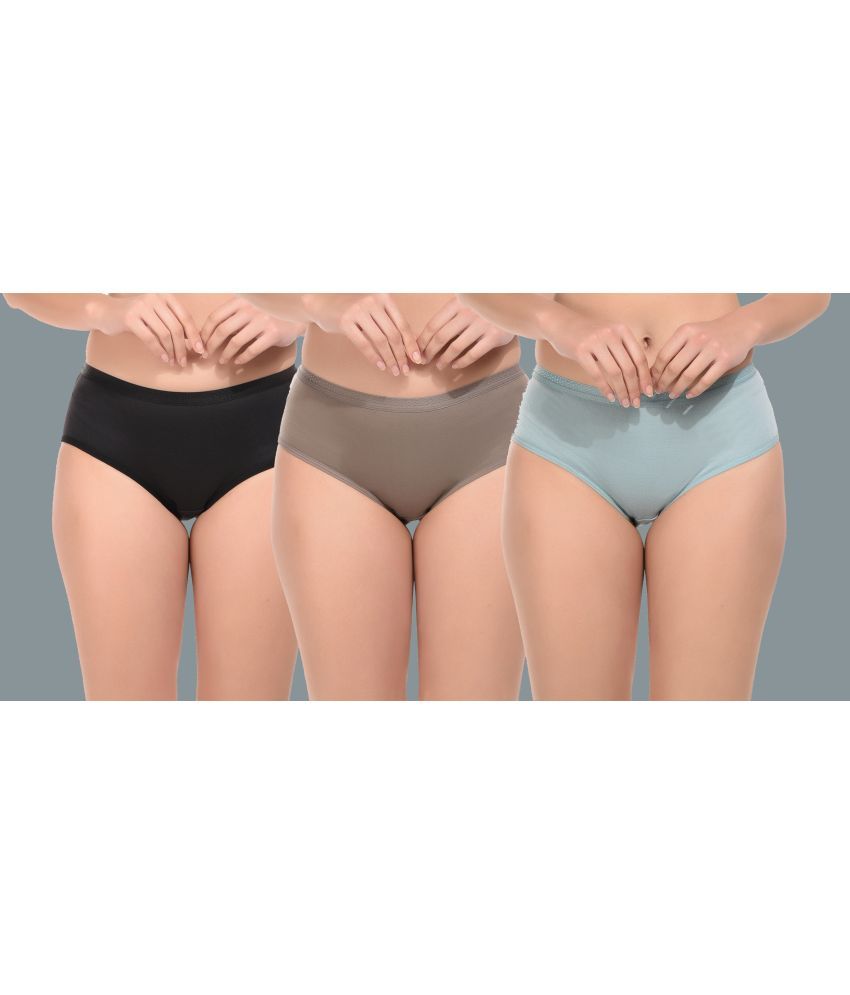     			Elina Pack of 3 Cotton Solid Women's Briefs ( Multicolor )