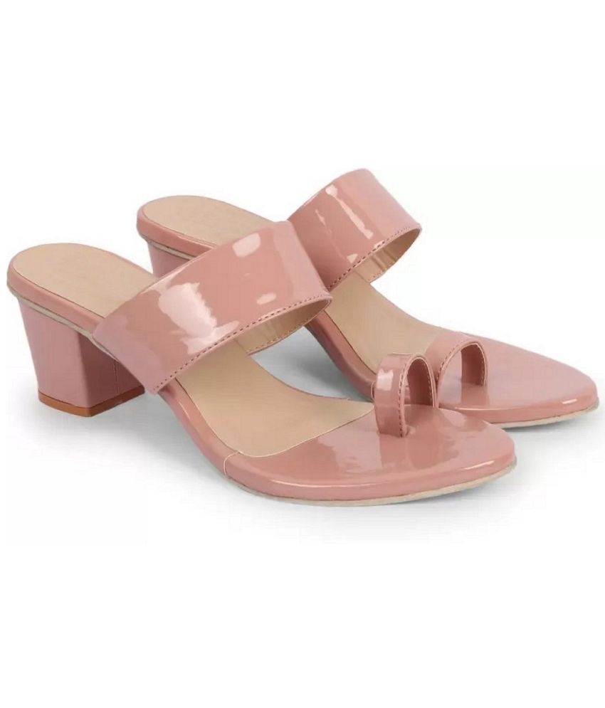     			Fabbmate Pink Women's Slip On Heels
