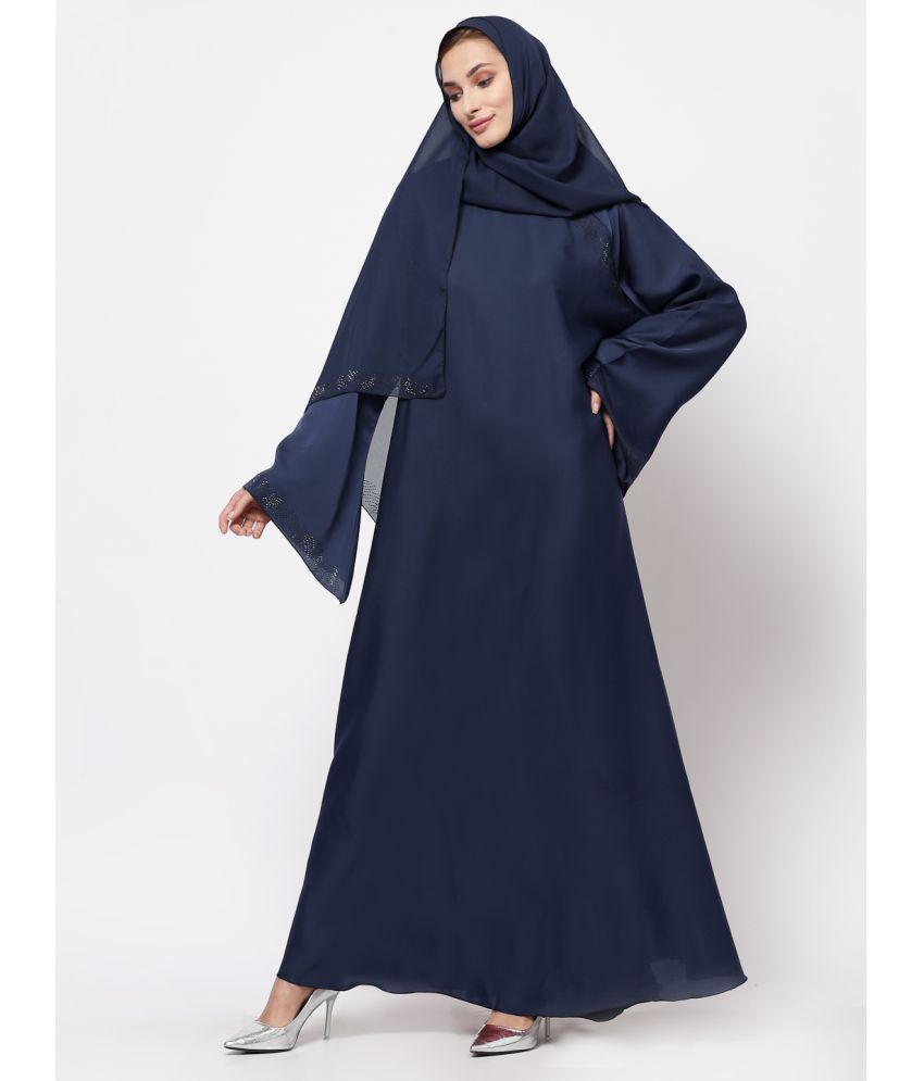     			Klotthe Blue Polyester Unstitched Burqas without Hijab - Single