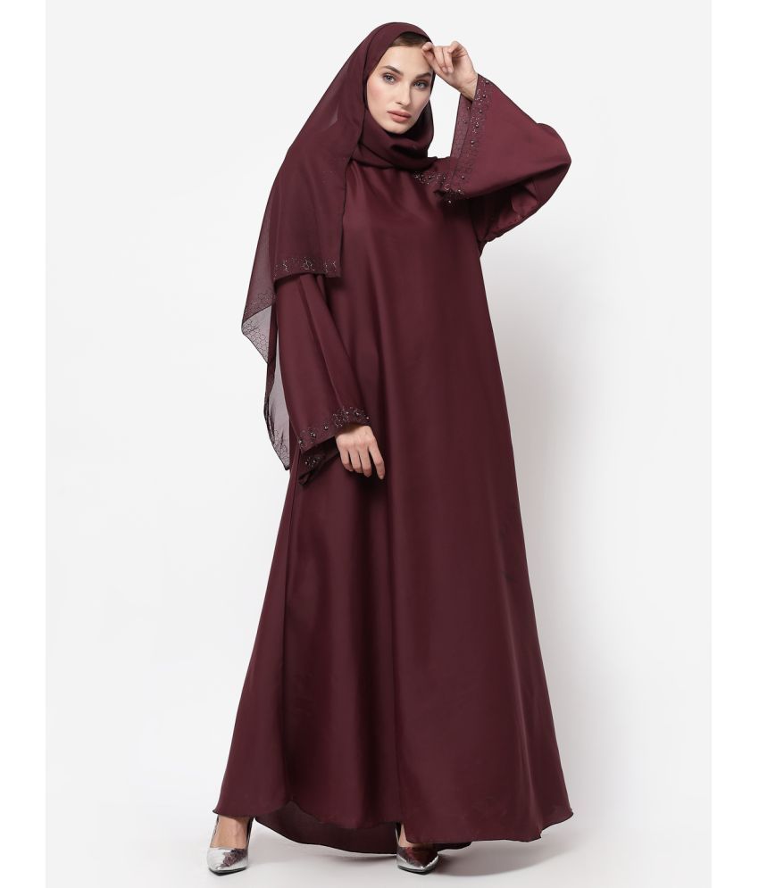     			Klotthe Maroon Polyester Unstitched Burqas without Hijab - Single