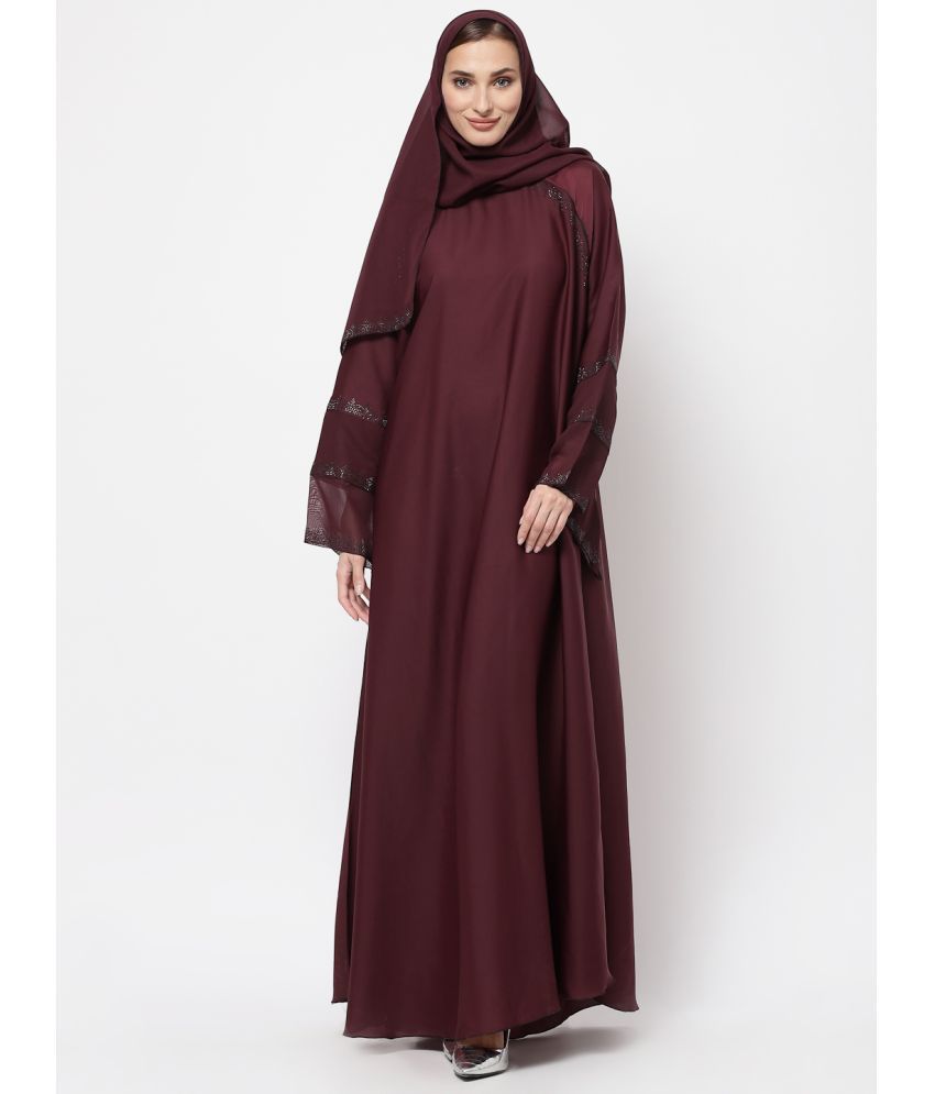     			Klotthe Maroon Polyester Unstitched Burqas without Hijab - Single