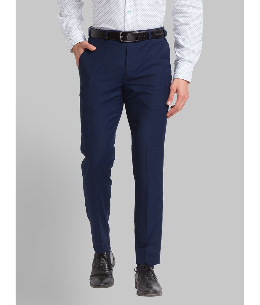     			Park Avenue Slim Flat Men's Formal Trouser - Blue ( Pack of 1 )
