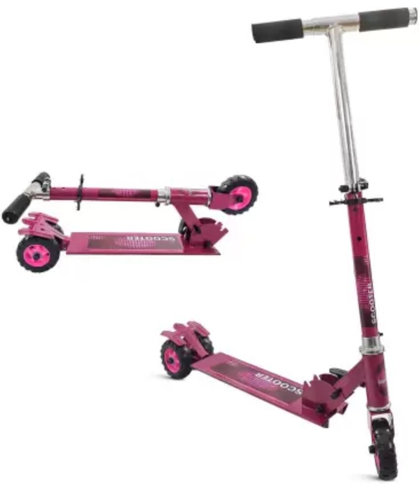     			Robust Metallic 3-Wheel Scooter for Kids with Height Adjustment - Kids Kick Scooter pink Color (Pink)