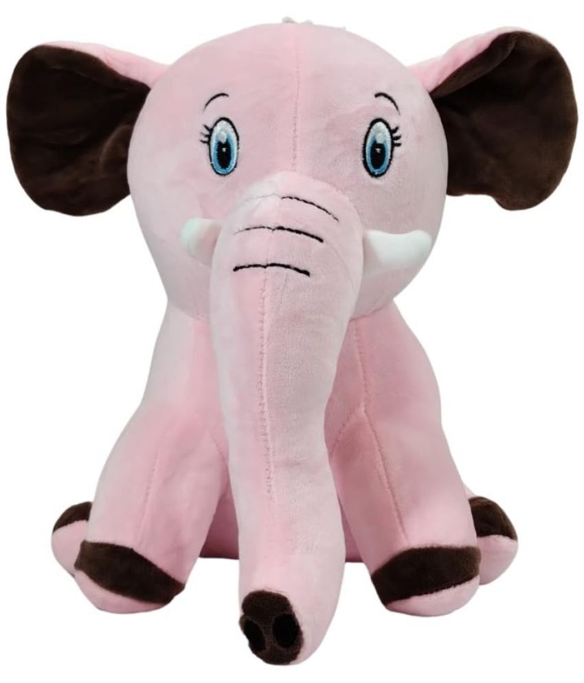     			Tickles Cute Elephant Super Soft Stuffed Plush Toy for Love Girl Kids Boys & Girls (Color: Pink & Brown Size: 30 cm)