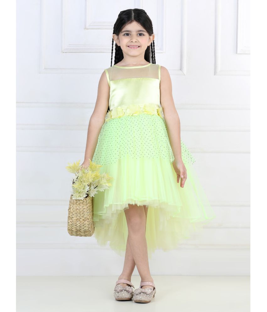     			Toy Balloon Kids Yellow Net Girls Asymmetric Dress ( Pack of 1 )