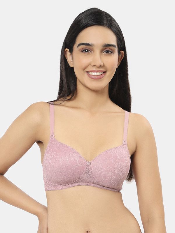     			Amante Pink Nylon Lightly Padded Women's Everyday Bra ( Pack of 1 )