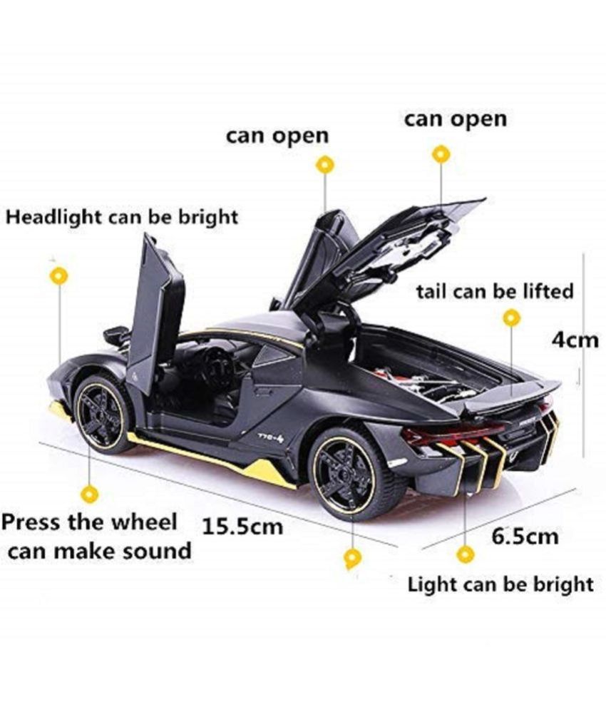     			Lamborghini Centenario Diecast Metal Alloy Pull Back car Light And Sound (Black)