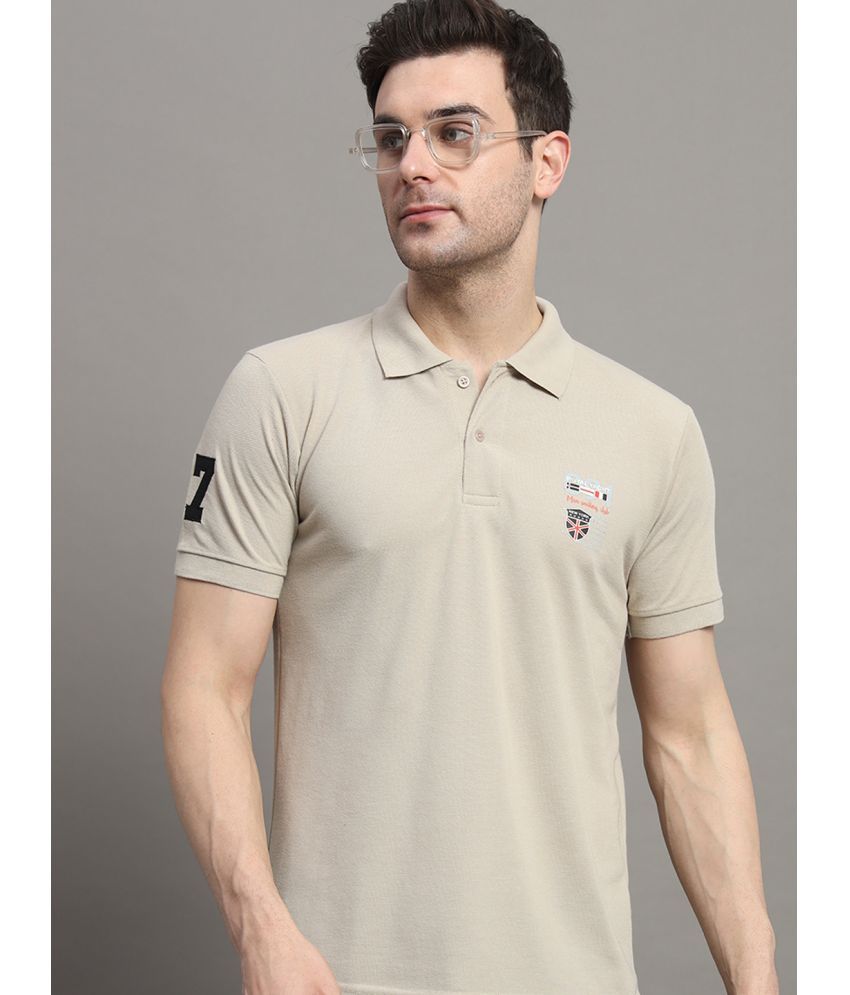     			MXN Pack of 1 Cotton Blend Regular Fit Solid Half Sleeves Men's Polo T Shirt ( Beige )