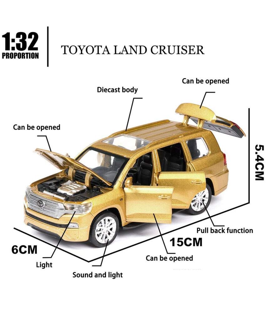     			Metal Toyota Land Cruiser Suv Diecast Car, Pack Of 1, Multicolour, Kid