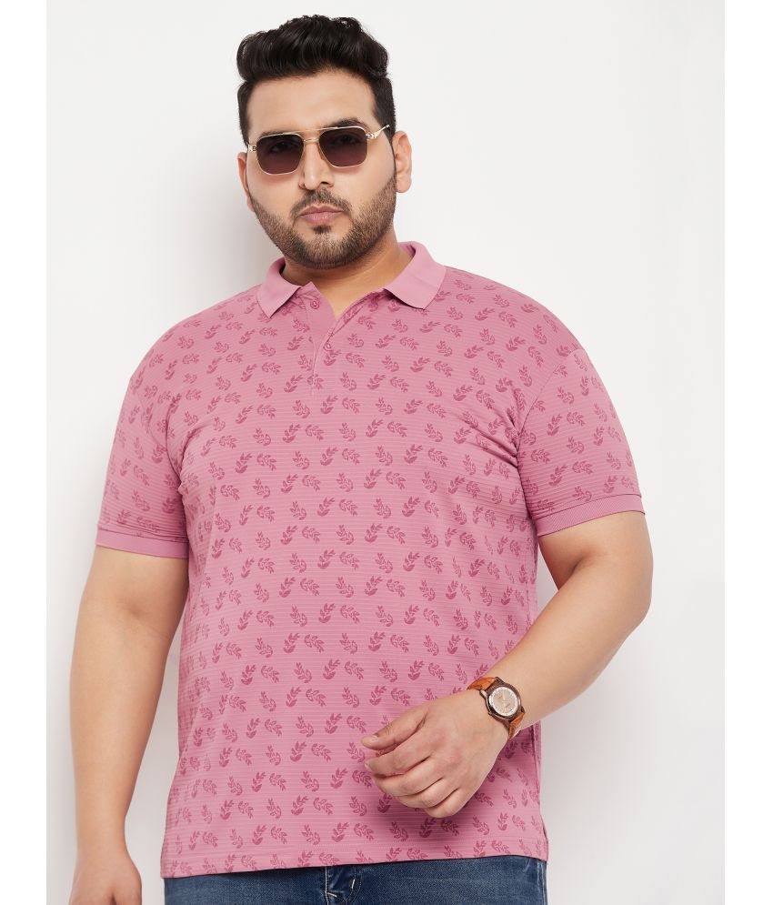     			Nyker Cotton Blend Regular Fit Printed Half Sleeves Men's Polo T Shirt - Pink ( Pack of 1 )