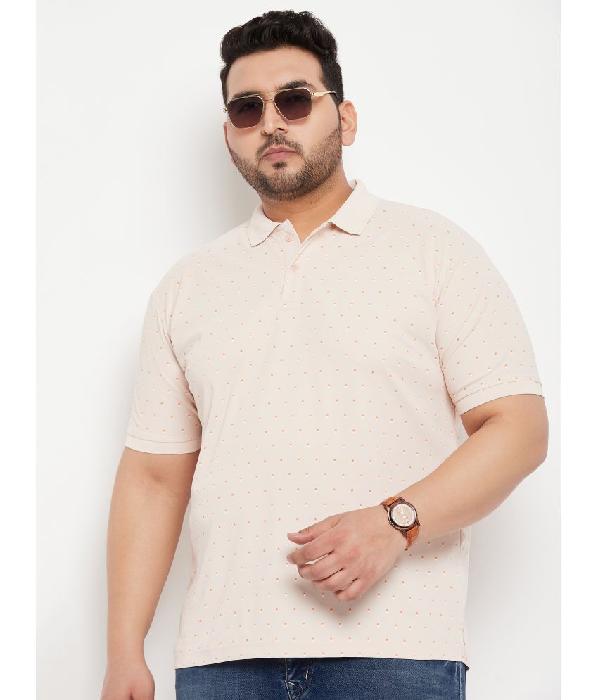     			Nyker Cotton Blend Regular Fit Printed Half Sleeves Men's Polo T Shirt - Beige ( Pack of 1 )