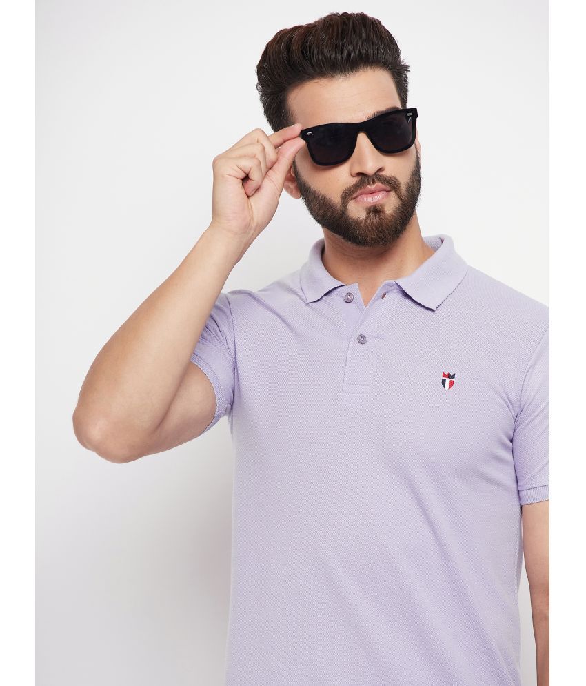     			Nyker Cotton Blend Regular Fit Solid Half Sleeves Men's Polo T Shirt - Purple ( Pack of 1 )