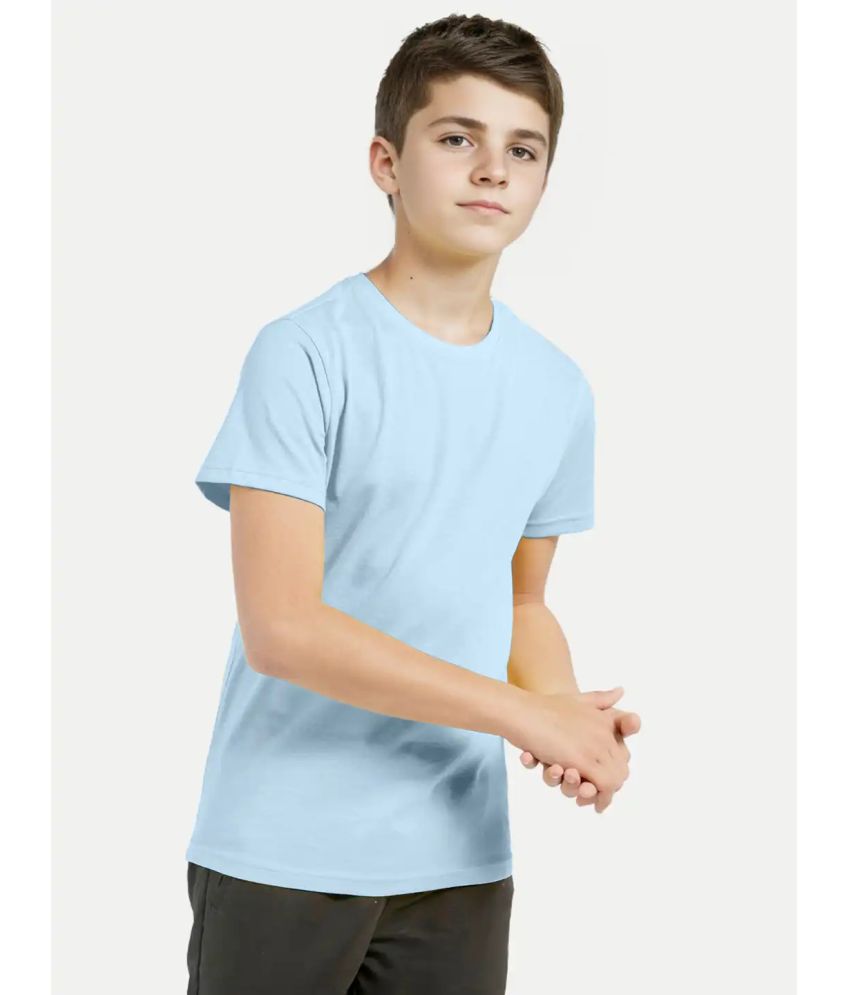     			Radprix Light Blue Cotton Blend Boy's T-Shirt ( Pack of 1 )
